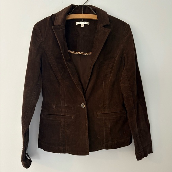 Cabi Woman’s XS Corduroy Single Button Blazer Dark Brown Jacket NWOT - Picture 1 of 9